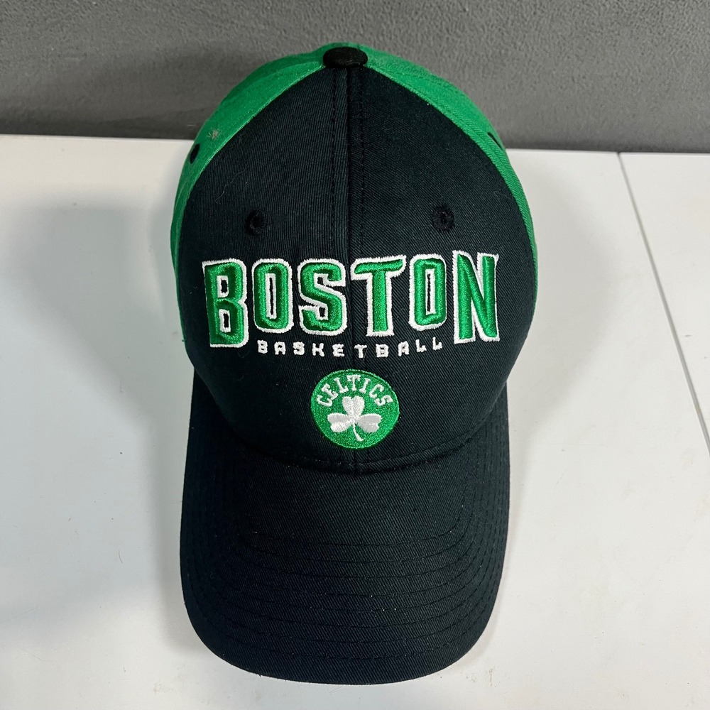 Adidas Boston Celtics NBA Basketball Hat Green Black Adjustable Strapback Cap - Picture 2 of 9
